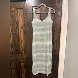 Caroline Constas Green and White Midi Dress